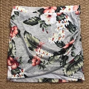 Grey floral Zara mini skirt